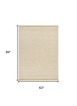 5' X 7' Tan Geometric Area Rug