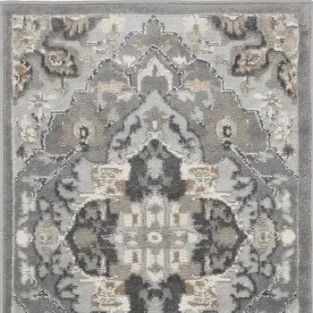 8' Blue Floral Runner Rug
