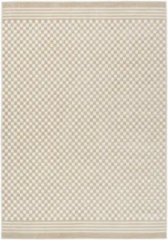 7' X 9' Beige Geometric Area Rug