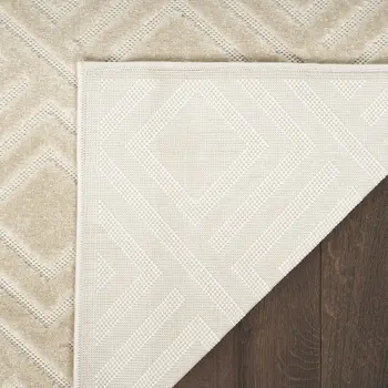 7' X 9' Beige Geometric Area Rug