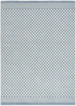 7' X 9' Blue Geometric Area Rug