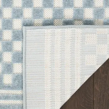 7' X 9' Blue Geometric Area Rug