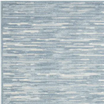 7' X 9' Blue Geometric Area Rug