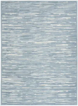 7' X 9' Blue Geometric Area Rug