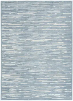 7' X 9' Blue Geometric Area Rug