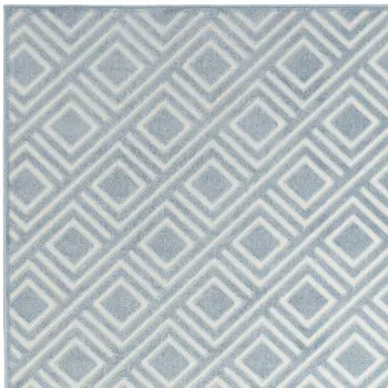 7' X 9' Blue Geometric Area Rug