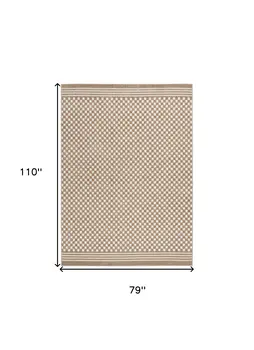 7' X 9' Brown Geometric Area Rug