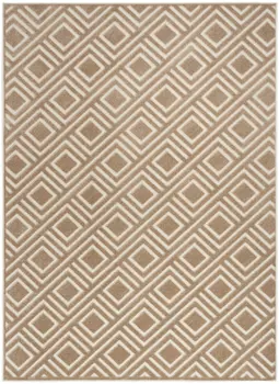 7' X 9' Brown Geometric Area Rug