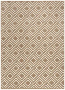 7' X 9' Brown Geometric Area Rug