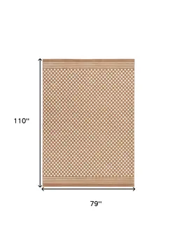 7' X 9' Brown Geometric Area Rug