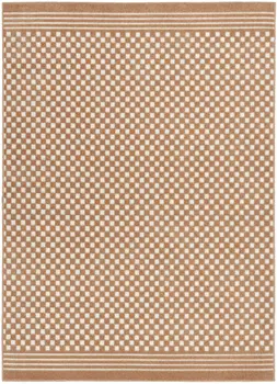 7' X 9' Brown Geometric Area Rug