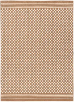 7' X 9' Brown Geometric Area Rug
