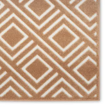 7' X 9' Brown Geometric Area Rug