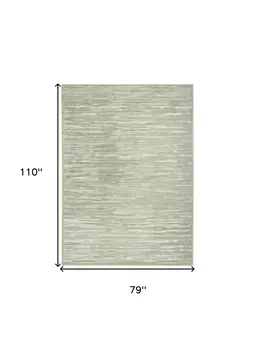 7' X 9' Green Geometric Area Rug