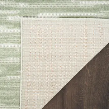 7' X 9' Green Geometric Area Rug
