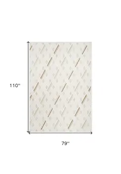 7' X 9' Cream Geometric Area Rug