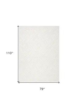 7' X 9' Cream Geometric Area Rug