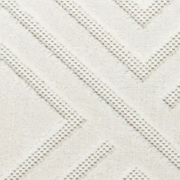 7' X 9' Cream Geometric Area Rug
