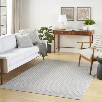 7' X 9' Gray Geometric Area Rug