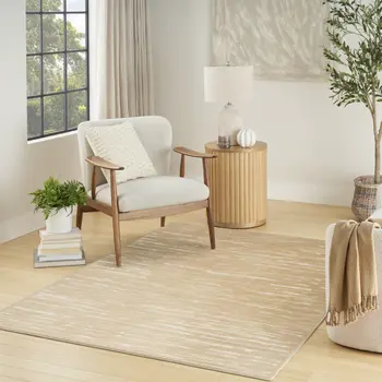 7' X 9' Tan Geometric Area Rug