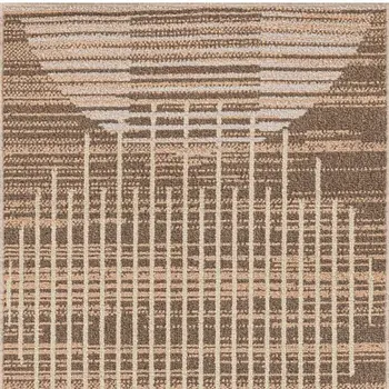 7' X 9' Tan Geometric Area Rug