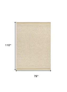7' X 9' Tan Geometric Area Rug