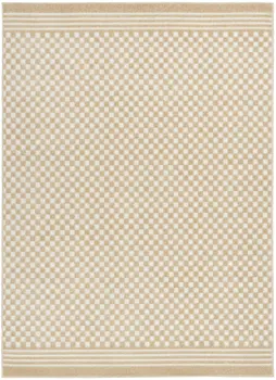 7' X 9' Tan Geometric Area Rug