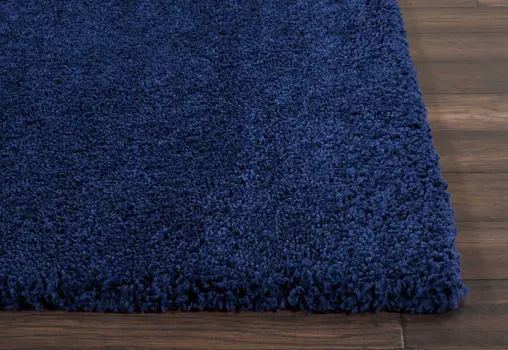 8' Blue Shag Non Skid Runner Rug