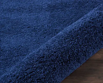 8' Blue Shag Non Skid Runner Rug
