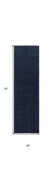 8' Blue Shag Non Skid Runner Rug