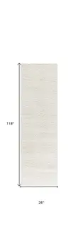 10' Cream Shag Non Skid Runner Rug