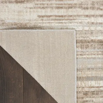 16' Ivory and Gray Abstract Non Skid Runner Rug