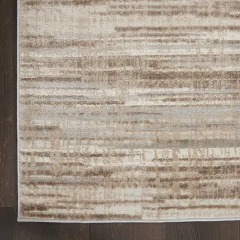16' Ivory and Gray Abstract Non Skid Runner Rug
