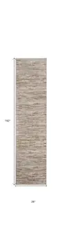 16' Ivory and Gray Abstract Non Skid Runner Rug