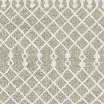 8' X 10' Green Floral Power Loom Distressed Area Rug With Fringe