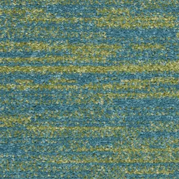 20' Blue And Green Indoor Outdoor Runner Rug