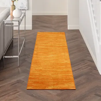 20' Orange And Yellow Indoor Outdoor Runner Rug