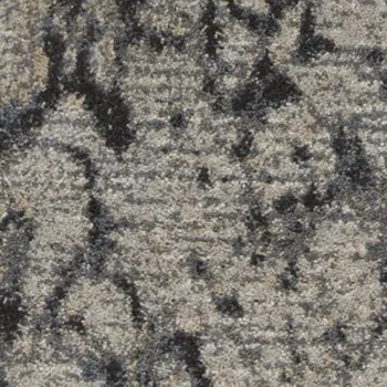 10' Gray Beige and Ivory Abstract Non Skid Runner Rug