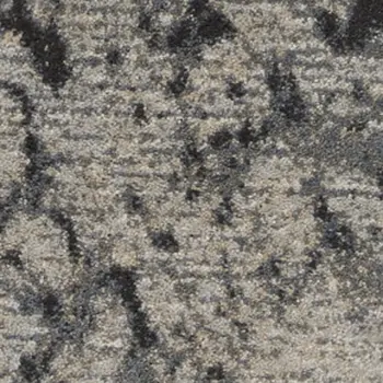 12' Gray Beige and Ivory Abstract Non Skid Runner Rug