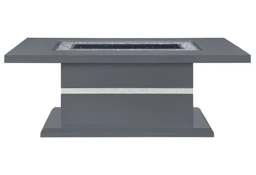 52" Dark Gray Wood And Faux Crystal Pedestal Coffee Table