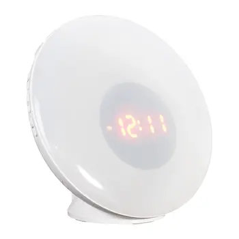 7" White Round LED Desk Lamp With USB