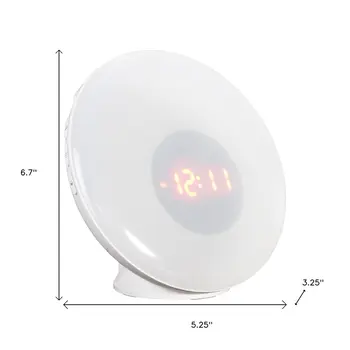 7" White Round LED Desk Lamp With USB
