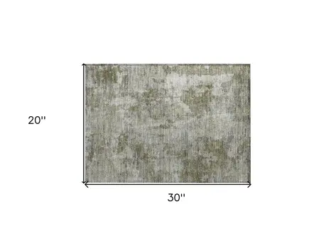 2' X 3' Green Abstract Washable Non Skid Indoor Outdoor Area Rug