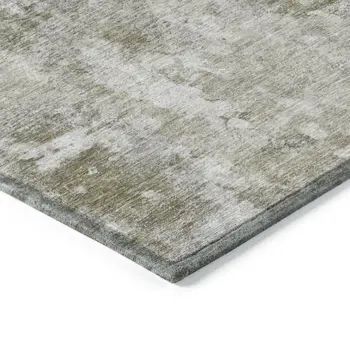 8' X 10' Green Abstract Washable Indoor Outdoor Area Rug