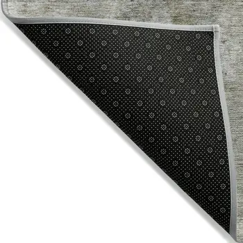 10' X 14' Green Abstract Washable Non Skid Indoor Outdoor Area Rug