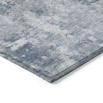 2' X 3' Blue Abstract Washable Non Skid Indoor Outdoor Area Rug