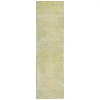 8' Runner Gold Abstract Washable Non Skid Indoor Outdoor Runner Rug