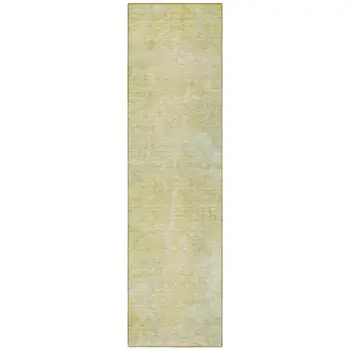 8' Runner Gold Abstract Washable Non Skid Indoor Outdoor Runner Rug