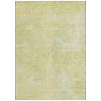3' X 5' Gold Abstract Washable Non Skid Indoor Outdoor Area Rug
