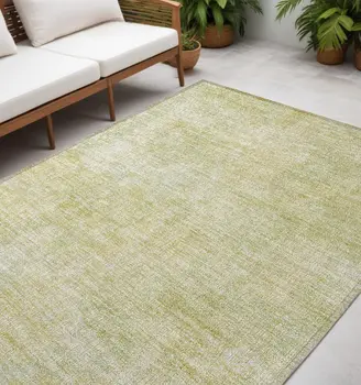 5' X 8' Gold Abstract Washable Non Skid Indoor Outdoor Area Rug